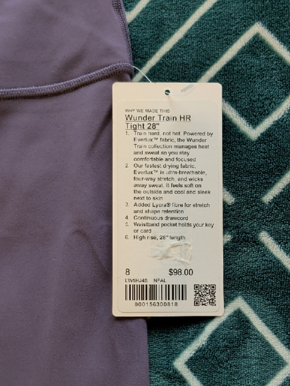 lululemon athletica Mauve High-Rise Wunder Train HR Tights - Picture 2 of 3